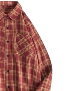 Chemise décontractée à carreaux noirs et blancs pour hommes, en coton et polyester, à manches longues, boutonnée, pour la vente en gros, les offres OEM et l'exportation. - Product Image 2