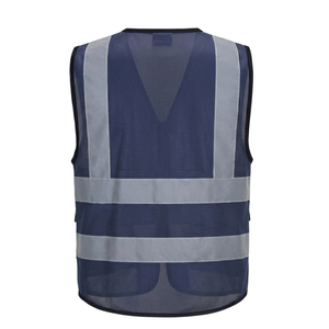 Factory Custom Logo Construction Traffic Control Wear Zipper High Visibility Reflective Strips Multiple Pockets Safety Vest - Product Image 2