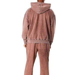 เสื้อฮู้ดซักกรดสำหรับผู้ชายผ้าคอตตอนผสม/OEM ออกแบบโลโก้ของคุณเอง - Product Image 3