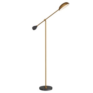 Lampe de sol en bois minimaliste nordique avec abat-jour en tissu neutre pour chambre à coucher - Product Image 1