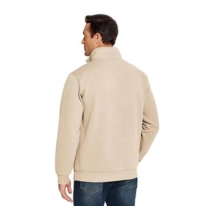 Sudadera Casual de Forro Polar con Cierre de Cremallera de un Cuarto para Hombre, Corte Regular, Color Sólido, Cuello Camisero - Product Image 5