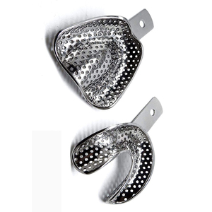 Plateaux d'empreinte dentaire professionnels en acier inoxydable |   Kit de plateaux métalliques perforés réutilisables pour quadrants supérieurs et inférieurs - Product Image 5