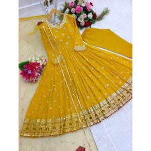 Belle robe de soirée pour femme avec ensemble Designer Dupatta - Product Image 5