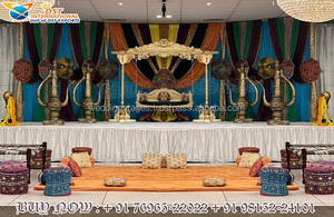 Cérémonie de réception de mariage Rajasthani, décor de scène, thème de mariage arabe, scène de réception de mariage Grand Rajasthani - Product Image 2