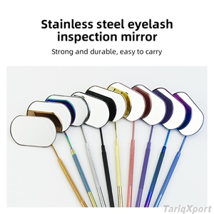 Professional Personalized LED Lighted Stainless Steel Makeup Mirror Kit Custom Logo for Eyelash Extension Beauty Salon Equipment - Product Image 4