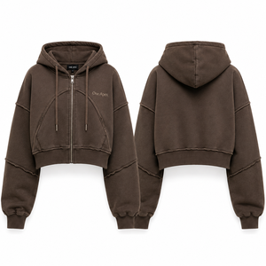 ONE APEX Women's Oversized Regular <b>Zip</b> Hoodie Premium Heavyweight Cotton Washed Streetwear Lined Winter Breathable - Product Image 3