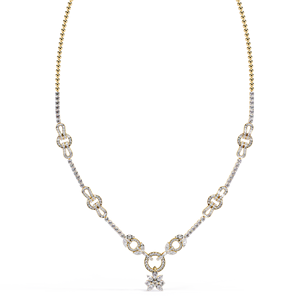 <b>Choker</b> Necklace Featuring a Brilliant Fringe Dangle Drop Pattern Round Cut Lab Grown Diamond 10K 14K 18K Yellow <b>Gold</b> Necklace - Product Image 1
