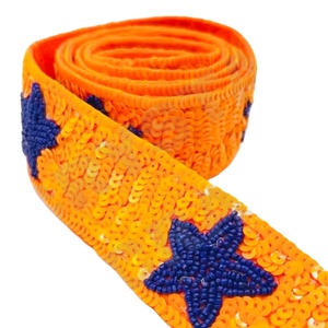 CRYSTAL CRAFT <b>Sequin</b> Star Beaded Purse Strap Customized Color Seed Bead Indian Custom Size Accept Custom Logo - Product Image 1