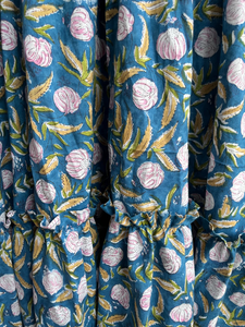 Vestido midi casual verde para mujer, con escote corazón, mangas abullonadas, estampado floral, tela de algodón, vestido largo maxi a precio de fábrica. - Product Image 5