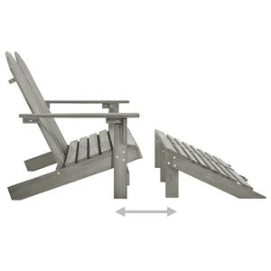 เก้าอี้ adirondack 2-Seater และออตโตมันสีเทาไม้เฟอร์สำหรับเฟอร์นิเจอร์ระเบียง - Product Image 5