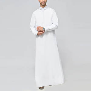 Túnica islámica informal para hombre, moderna, 100% poliéster, de alta calidad, oscura, transpirable, holgada, larga hasta el suelo. - Product Image 3