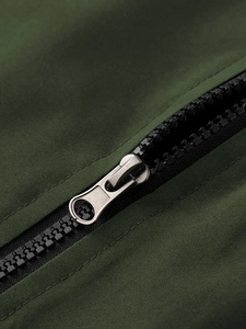 Men's Olive Green <b>Polyester</b> <b>Tracksuit</b> Full Sleeve Stand Collar Zipper Sporty Jogger Set Regular Fit Solid Color Autumn Wear - Product Image 4