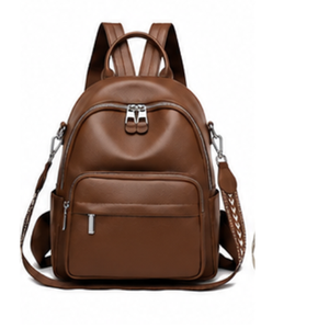 PU Leather <b>Backpack</b> With Front Pocket And Adjustable Straps Shoulder Bags for men and women - Product Image 5
