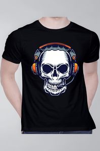 T-shirt graphique tricoté à motif tête de mort, vêtements d'été décontractés, écologiques et respirants - Product Image 3