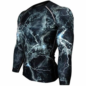 Nouvelle arrivée, Rash Guard à imprimé intégral, motif éclair, t-shirt de compression à séchage rapide pour l'entraînement BJJ Jiu Jitsu - Product Image 6