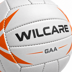 WILCARE Balón de Fútbol Redondo Cosido en Blanco y Dorado con Patrón Sólido y Logotipo - Product Image 4
