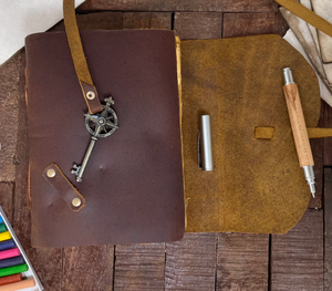 Diario Personalizado - Diario Hecho a Mano con Papel de Borde Rústico y Encuadernación en Cuero - Libro de las Sombras - Cuaderno de Dibujo de Cuero - Diario de Dibujo - Product Image 3