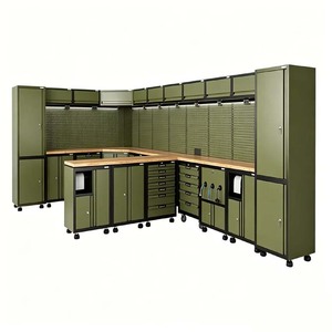 Modular Industrial Steel <b>Tool</b> Cabinet Pegboard Garage Storage Workbench Lockable <b>Drawer</b> Lighted Wheels 200kg Load Capacity OEM - Product Image 1