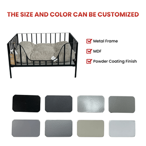 เตียงสัตว์เลี้ยงรูปทรงสี่เหลี่ยมผืนผ้าแบบเป็นมิตรกับสิ่งแวดล้อม สำหรับสุนัข แมว กระต่าย โครงเหล็กเคลือบผง ทนทาน ไส้ในปลอดสารพิษ ดีไซน์เรียบง่าย ทันสมัย - Product Image 2