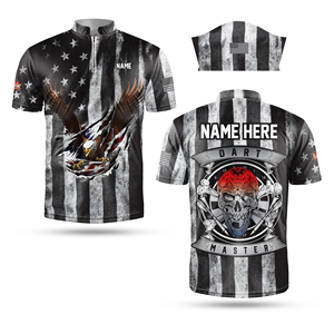 เสื้อคอร์นโฮลแบบกำหนดเอง เสื้อโบว์ลิ่ง เสื้อกอล์ฟ พิมพ์ลายแบบซับลิเมชั่น แห้งเร็ว ระบายอากาศได้ดี เสื้อกีฬาแบบซิปสั้นสำหรับทุกเพศ - Product Image 2