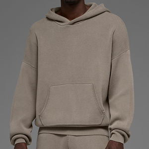 Sweat-shirt à capuche en coton épais pour homme, coupe ample, style streetwear décontracté, logo personnalisé - Product Image 1