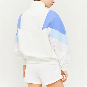 Custom Women Color Block Jacket With Shorts Lightweight Windbreaker Activewear OEM Sportswear Supplier - Product Image 2
