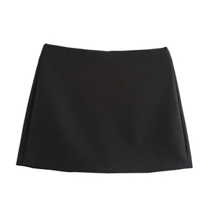 Shorts Falda Elásticos de Cintura Alta para Mujer, Estilo Minimalista, Color Sólido, Corte Regular, Estilo Casual, Disponibles en Varios Colores - Product Image 3