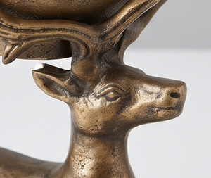 Antique Gold Metal Reindeer Holding <b>Bowl</b> Elegant Decorative Accent for Fruits Nuts Flowers Stylish <b>Christmas</b> Home Table Decor - Product Image 2