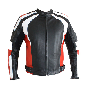 Veste en cuir pour homme en peau de mouton avec capuche en fourrure, style course, pour moto et usage urbain - Product Image 1