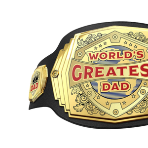 Custom World's Greatest Dad Championship Belt with Personalized Text & Design Gold and Black Premium Belt for Special Gifts - Product Image 4