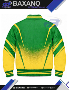 Chaqueta universitaria de satén ombré para mujer de la hermandad Chi Eta Phi, con letras griegas bordadas, manga larga, cuello vuelto y ribetes de satén. - Product Image 6