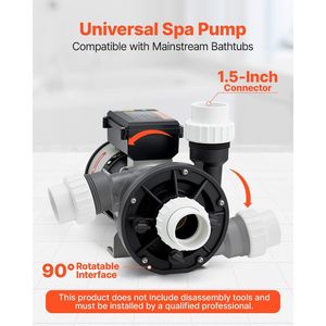 Bomba de spa 1,5 HP 110V-120V con puerto de 1,5 pulgadas Filtro de agua de circulación de bañera de hidromasaje para piscinas y jardines domésticos - Product Image 3