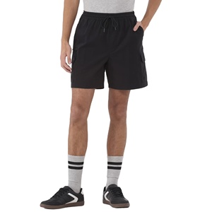 Shorts cargo confortables en coton peigné noir pour homme, avec fermeture éclair, motif uni, respirants, séchage rapide, pour entraînement, décontractés, streetwear - Product Image 2