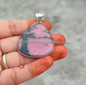 Collar de piedras preciosas de rodonita, joyería de plata 925, hermoso colgante de rodonita, regalo de aniversario, colgante bohemio, regalo para amor - Product Image 2