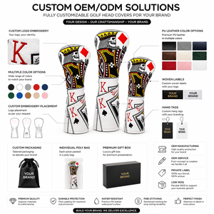 Custom PU Leather <b>Golf</b> Driver Head Cover OEM ODM <b>Golf</b> Club Headcover Manufacturer Personalized Embroidered Driver Cover - Product Image 3