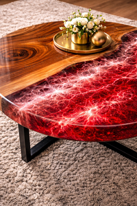 Luxury <b>Epoxy</b> Resin River Coffee <b>Table</b> Handmade Wood and Resin Center <b>Table</b> for Modern Living Room Decor - Product Image 4