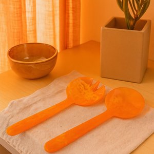 Customized Multicolor Resin Salad Spoon <b>Tabletop</b> Kitchen Tool Eco-Friendly Food Safe Serving Epoxy Resin Spoon - Product Image 3
