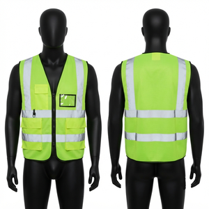 เสื้อกั๊กสะท้อนแสงสำหรับงานหนัก Sales Blackhardson ผ้าโพลีเอสเตอร์ตาข่าย 120 GSM สีเขียวมะนาว พร้อมแถบสะท้อนแสง กระเป๋าหลายช่อง รับสกรีนโลโก้ สำหรับผู้ชาย - Product Image 1