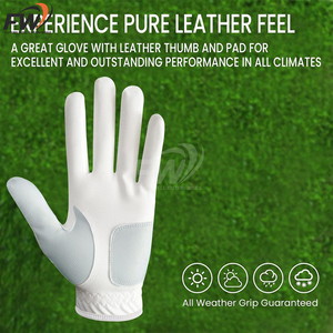 Guantes de Golf de Alta Calidad para Mano Izquierda, Guantes de Golf Cabretta Hechos a Medida, Logotipo Personalizado, Venta al por Mayor, Guantes de Golf Elegantes - Product Image 4