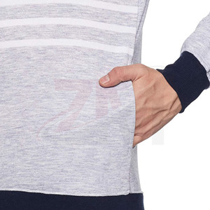 Suéter de Cuello Redondo a Rayas Grises para Hombre, Corte Regular, Informal, Tejido, para Otoño, 100% Algodón, Manga Larga, Venta al Por Mayor - Product Image 3