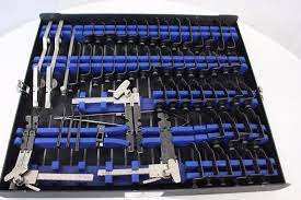 Spinal Surgical Retractor System Stainless Steel Self <b>Retaining</b> Blades with Blue Silicone Sterilization Tray <b>Case</b> - Product Image 3