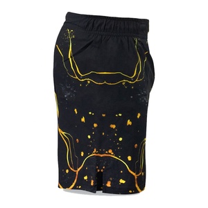 Shorts MMA pour hommes de haute qualité, personnalisés, 5 SPORTS, noir et jaune, imprimés, respirants, anti-transpiration et séchage rapide - Product Image 4