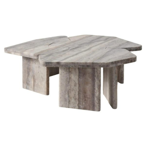 Table basse moderne en marbre durable avec structure en acier, design minimaliste haut de gamme fait main, meubles de salon - Product Image 2