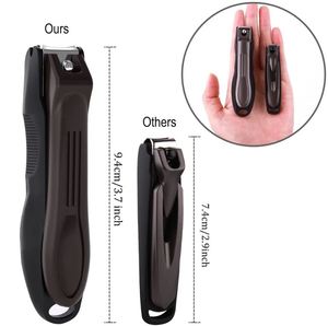Ensemble de coupe-ongles noirs 3 en 1, coupe-ongles pour les doigts et les orteils, lime à ongles intégrée, poignée ergonomique professionnelle, en acier inoxydable incurvé - Product Image 1