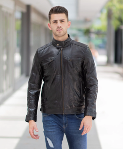Veste d'hiver unisexe en cuir de vachette véritable de haute qualité, OEM ODM, écologique, imperméable, respirante, col montant, personnalisable - Product Image 2