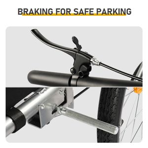 Rimorchio per Bicicletta in Acciaio Nero con Capacità di 100kg, 130*80*107cm, con Corrimano e Struttura in Acciaio Q235 - Product Image 6