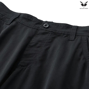 Shorts cargo pour hommes en tissu doux et confortable, couleur noire, avec plusieurs poches, personnalisables avec logo, prix de gros - Product Image 5