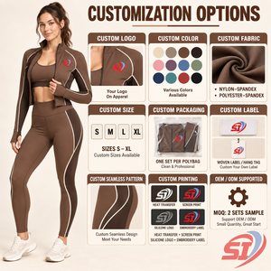 Women Minimalist Yoga Set Premium Crop Jacket Sports Bra and High Waist <b>Leggings</b> <b>Activewear</b> - Product Image 6