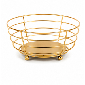 Corbeille à fruits géométrique moderne en fil d'acier inoxydable, bol à fruits décoratif minimaliste pour comptoir de cuisine - Product Image 4