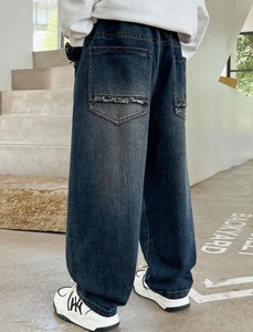 Pantalones Vaqueros de Mezclilla para Niños, Estilo Casual, Color Blanco Desgastado, Corte Holgado, Tallas Grandes, para Primavera y Otoño - Product Image 6